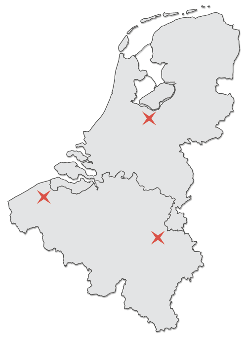 PMG vestigingen België en Nederland