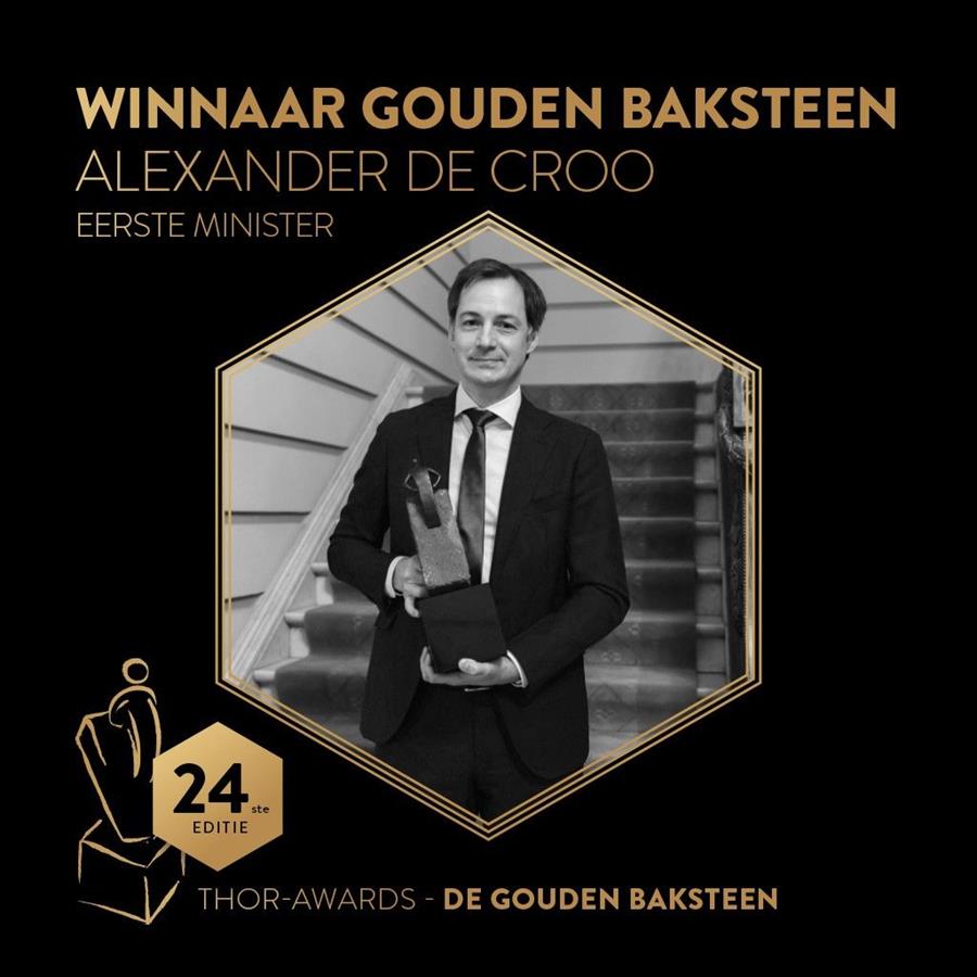 24e Gouden Baksteen voor premier Alexander De Croo